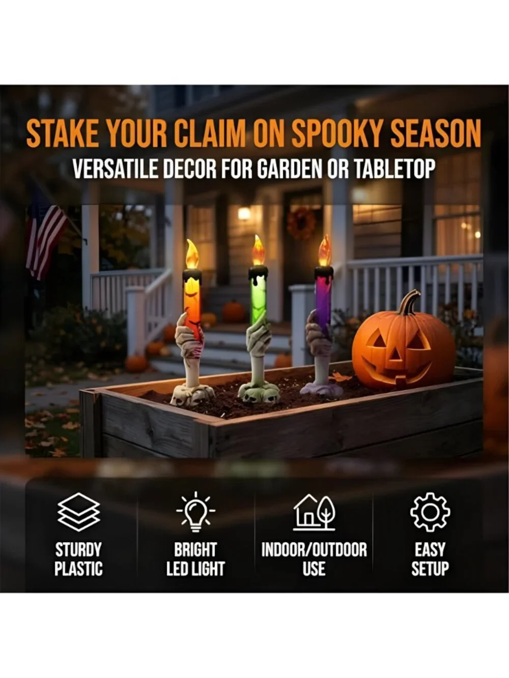 Halloween Flameless Candles, 6 Pack Waterproof LED, Indoor/Outdoor Decor